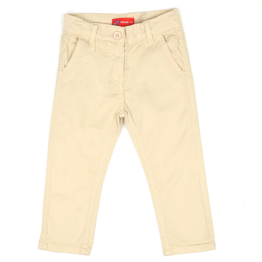 Girls Pant Cotton Basic - Cream