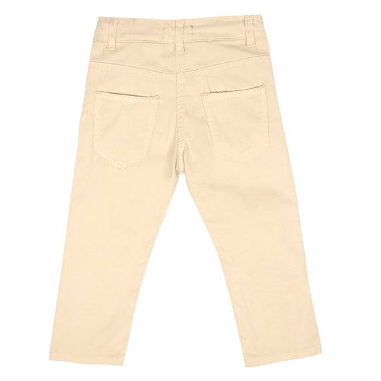 Girls Pant Cotton Basic - Cream