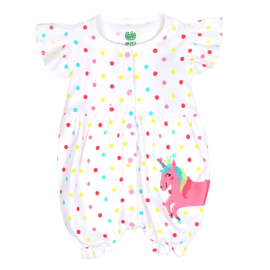 Infant Girls Knitted Romper - B.White