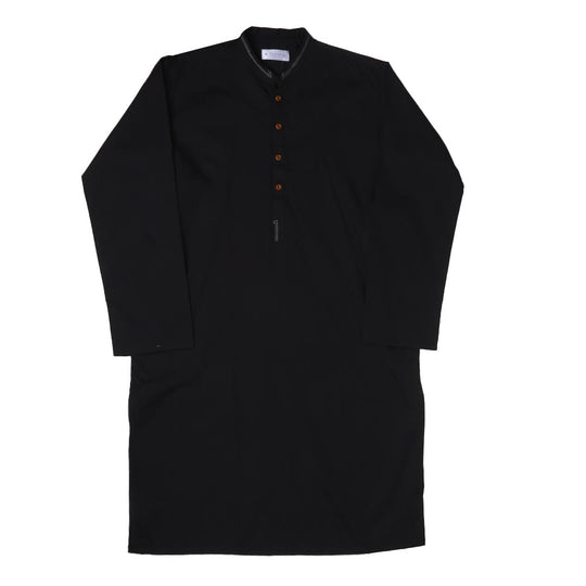 Boys Basic Kurta Anchor Thread - BLACK