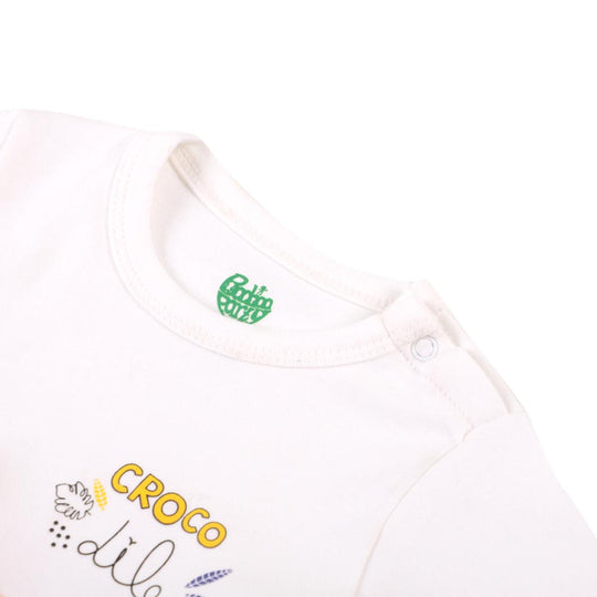 Infant Boys Romper Croco - White/Citr
