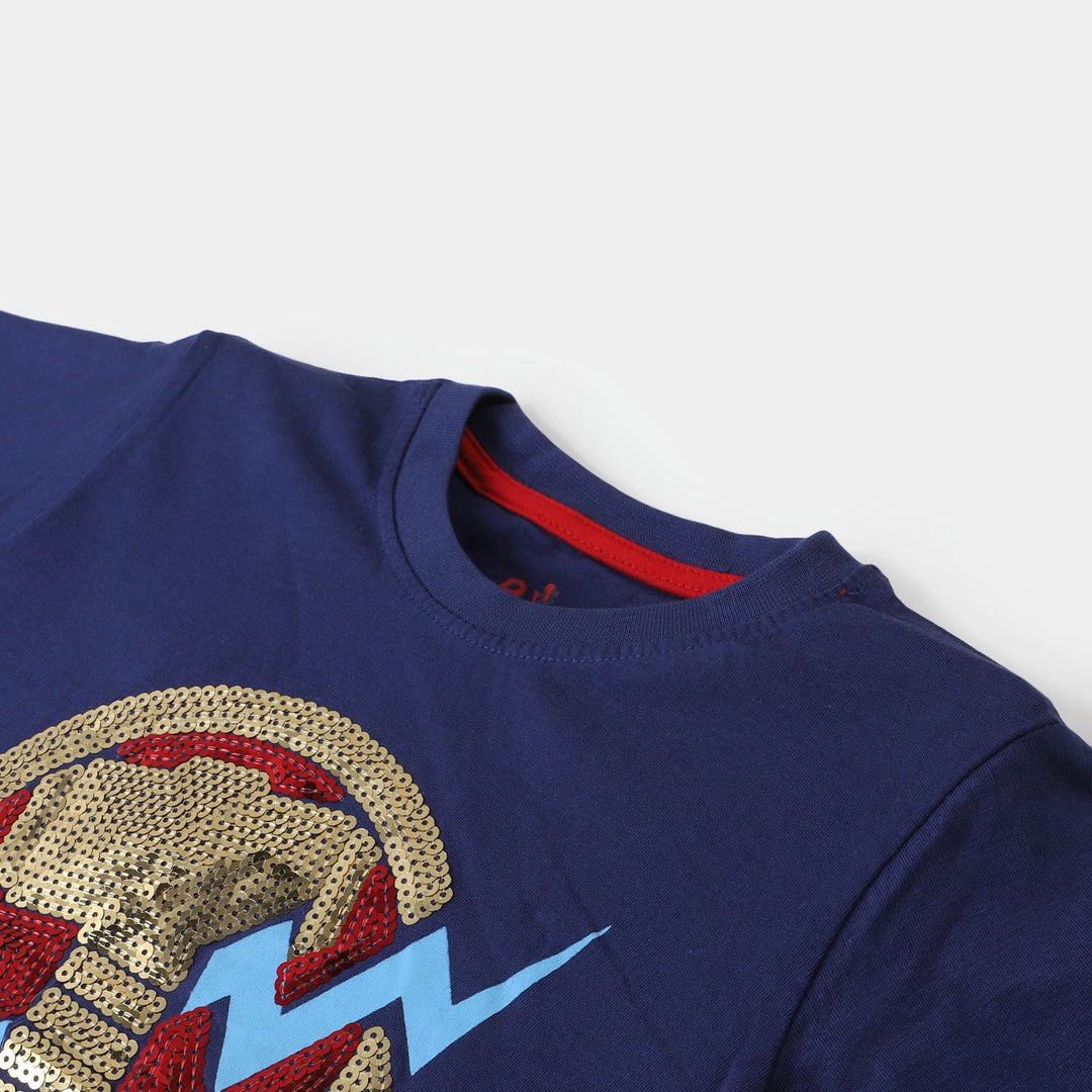 Boys T-Shirt Character Logo - Navy
