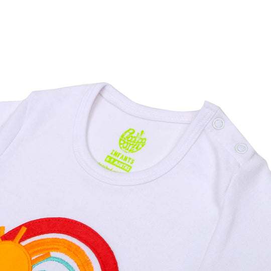 Infant Boys Knitted Romper Make A Giggle - White