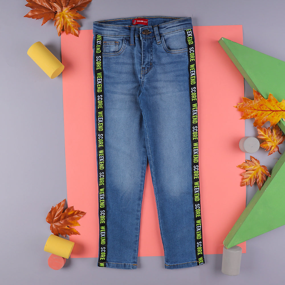 Weekend Score Denim Pant For Boys - Ice Blue