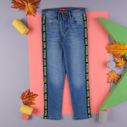 Weekend Score Denim Pant For Boys - Ice Blue