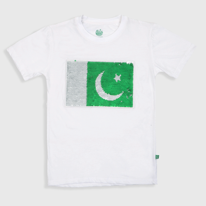 Unisex T-Shirt Pakistan Flag - B. White