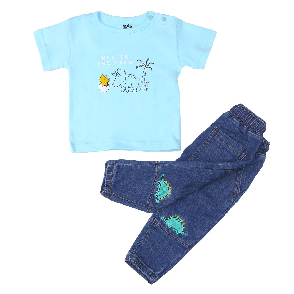 Infant Boys Suit 2Pc Crew - Blue Glow