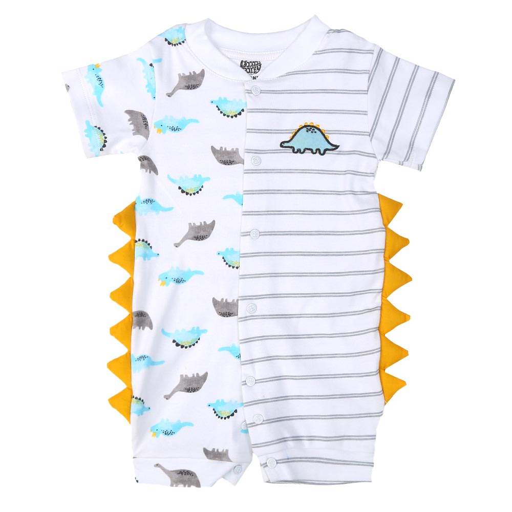 Infant Boys Romper Fancy Dino - White