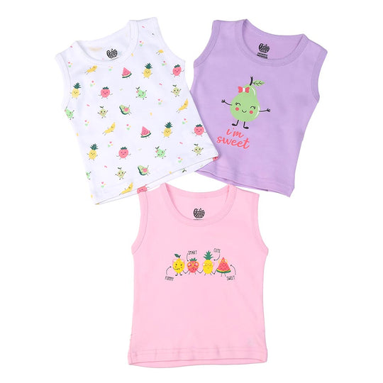 Infant Girls Sando 3Pc Fruit - Mix.