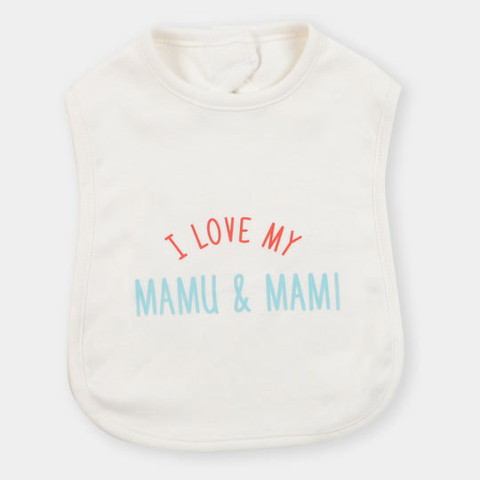 Infant Baby Apron Mamu & Mami - White