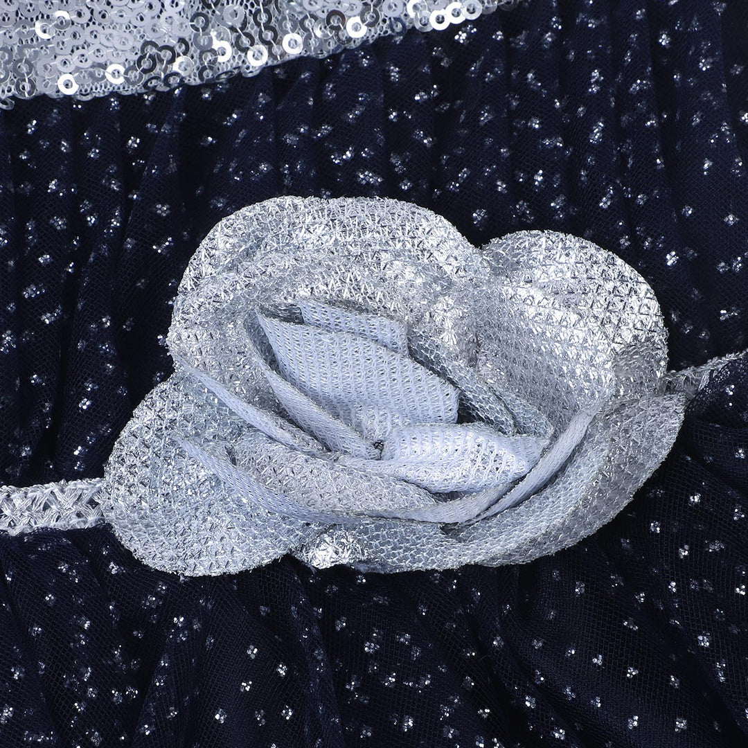 Infant Girls Net Fancy Frock Twinkel - NAVY