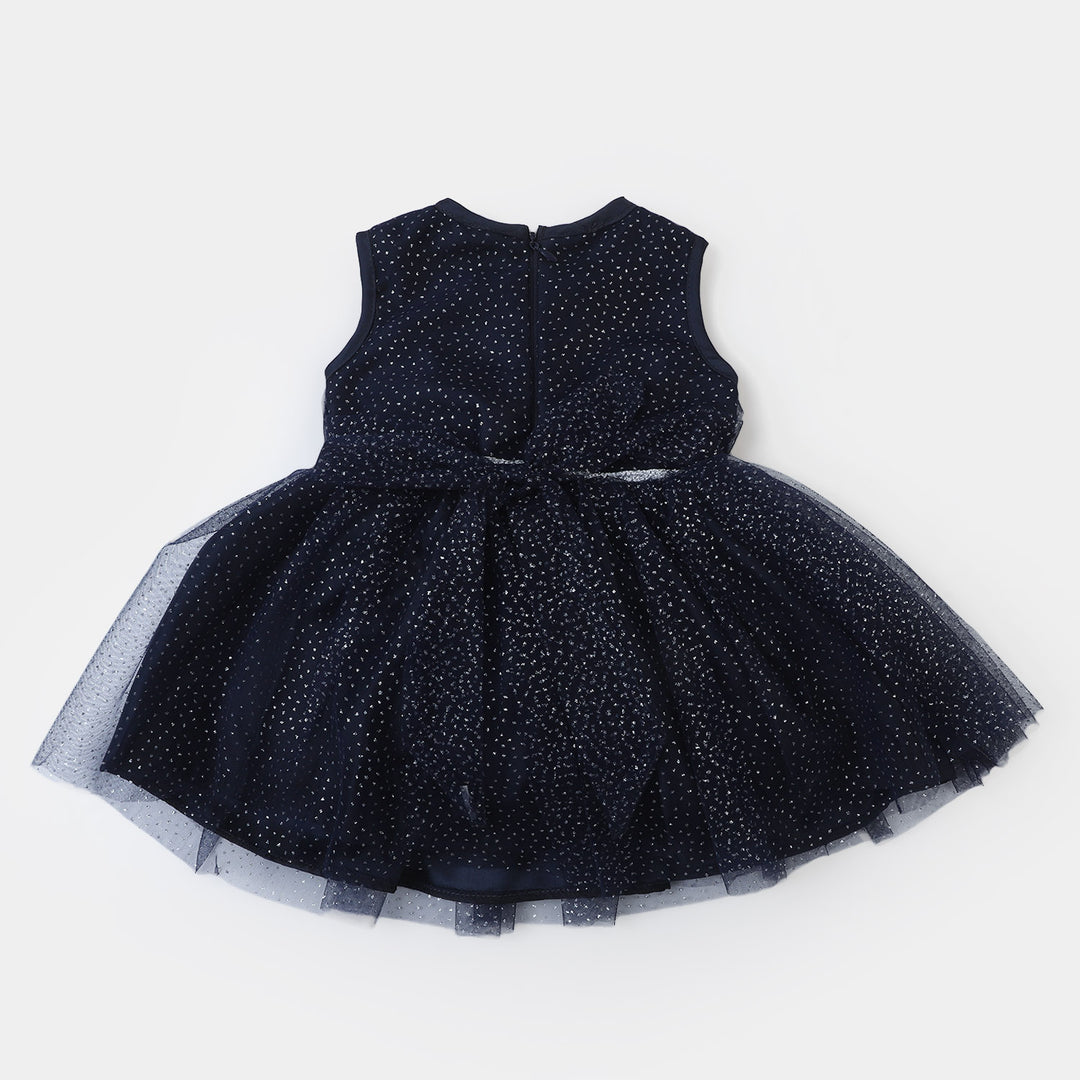 Infant Girls Net Fancy Frock Twinkel - NAVY