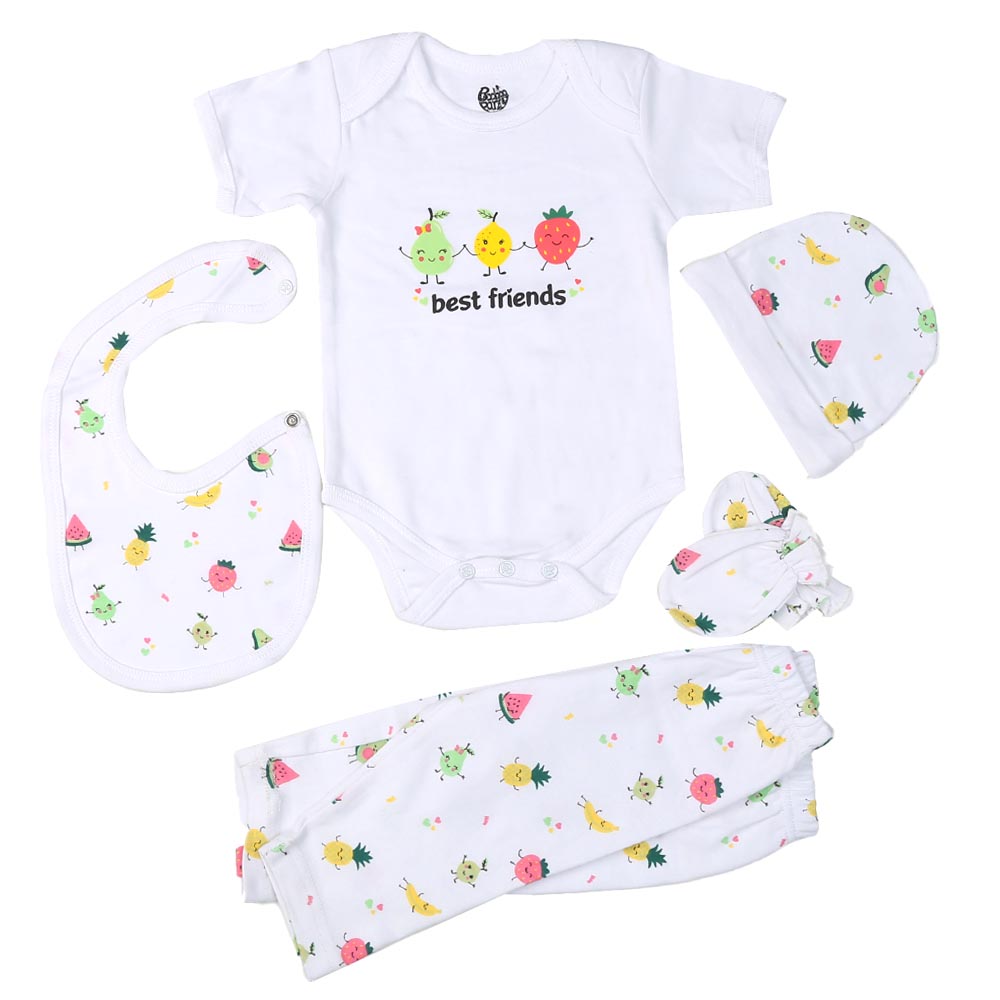 Infant Girls Set 5Pc Fruit - B.White