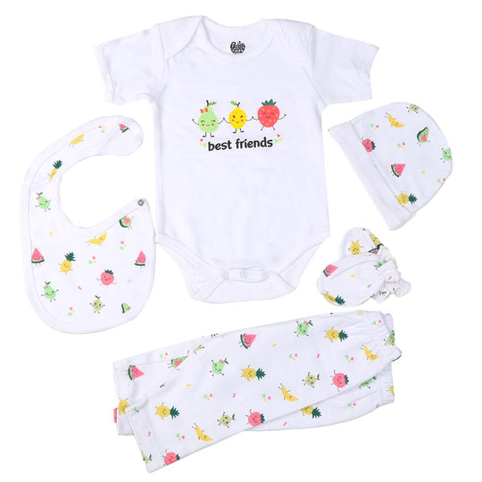 Infant Girls Set 5Pc Fruit - B.White