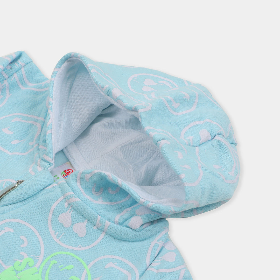 Infant Hooded Jacket Emoji For Boys - Blue