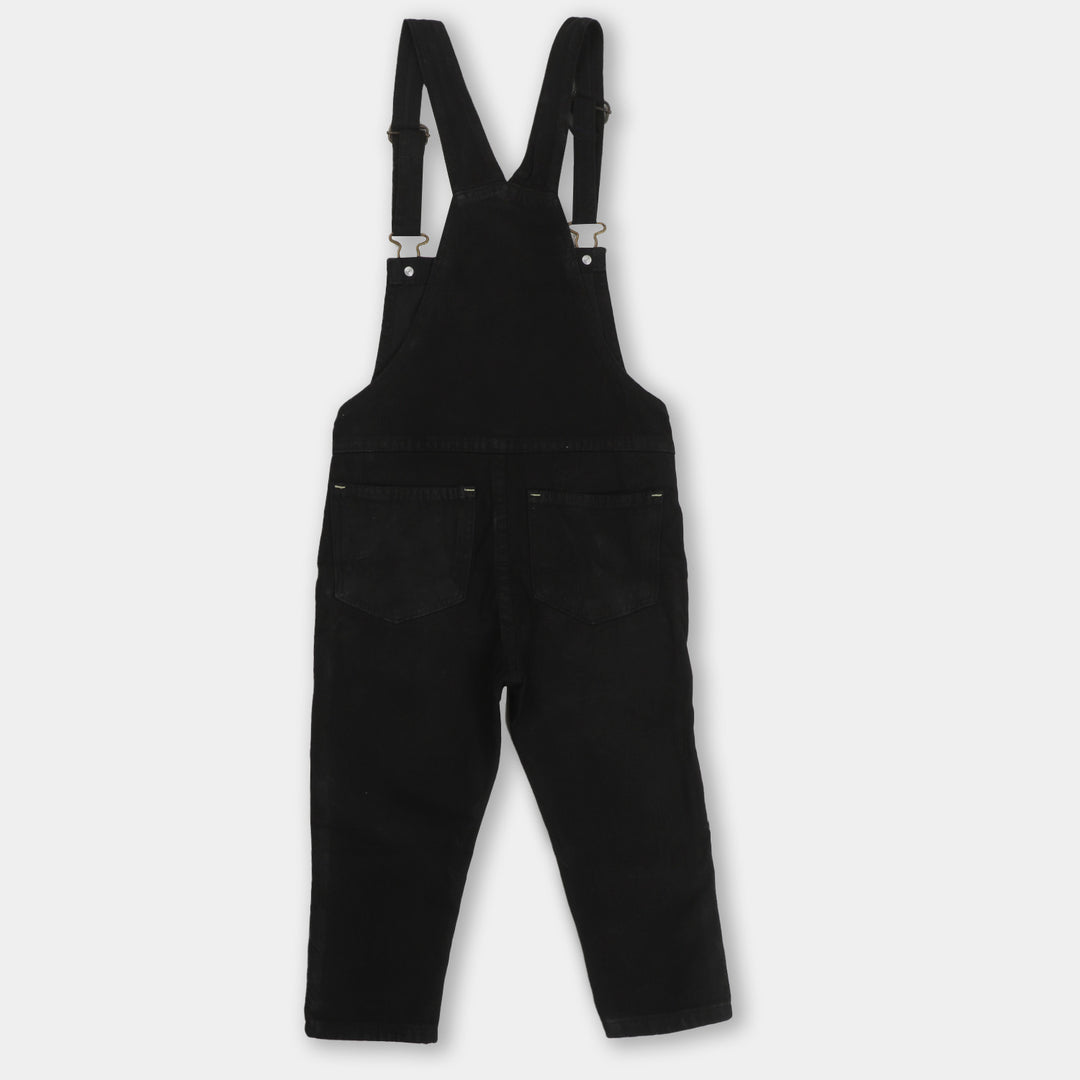 Boys Denim Over All Character- Black