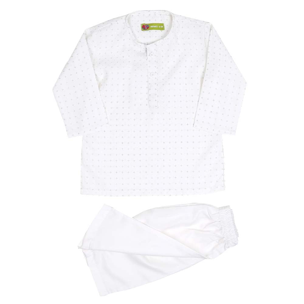 Infant Boys Kameez & Shalwar Suits - White