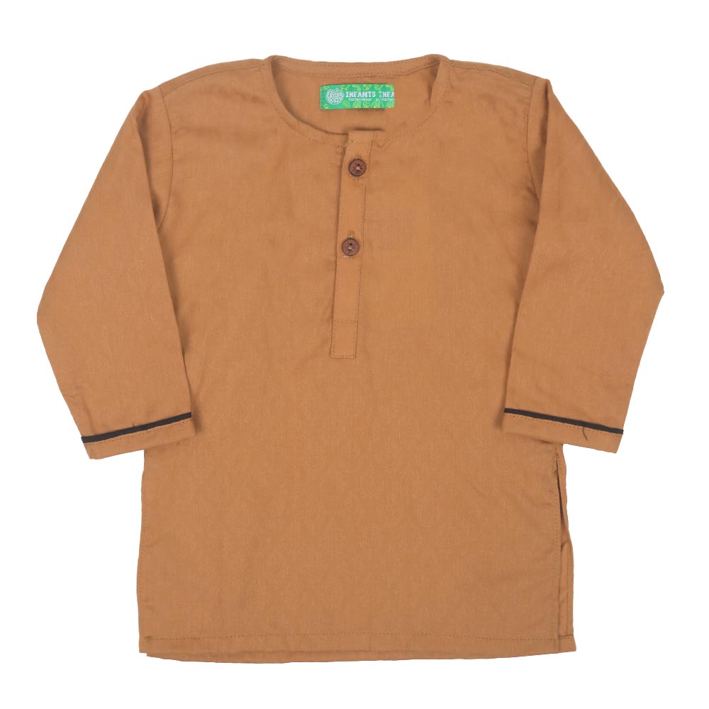 Infant Boys Jacquard Kurta Sand - Brown