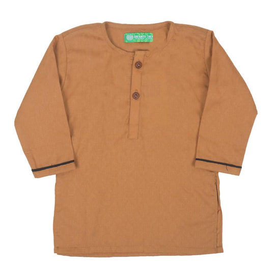 Infant Boys Jacquard Kurta Sand - Brown