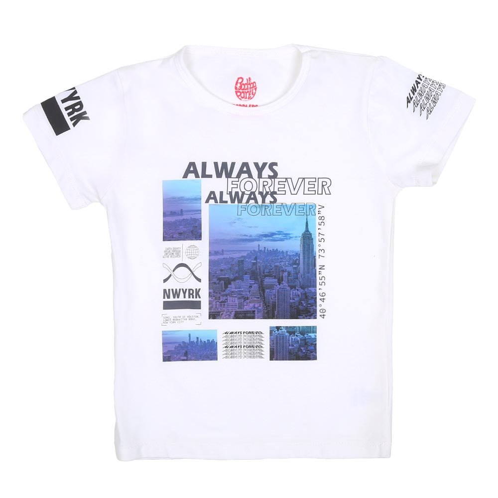 Boys T-Shirt H/S Always Forever - White