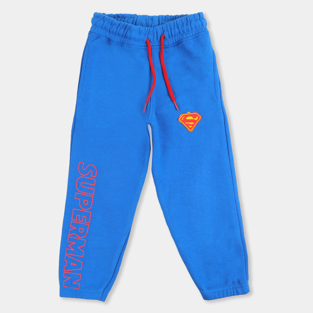 Boys Fleece Pajama Logo Print - Royal Blue