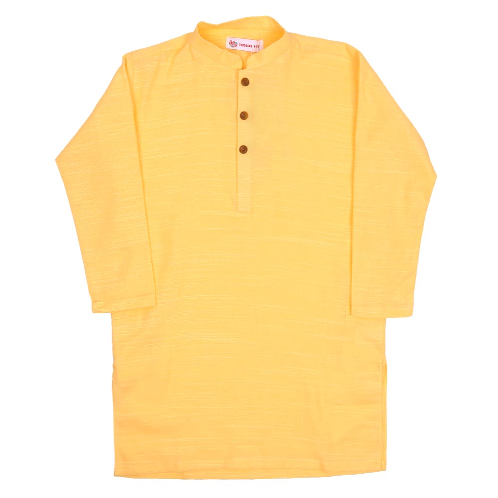 Boys Kurta Slub - Yellow