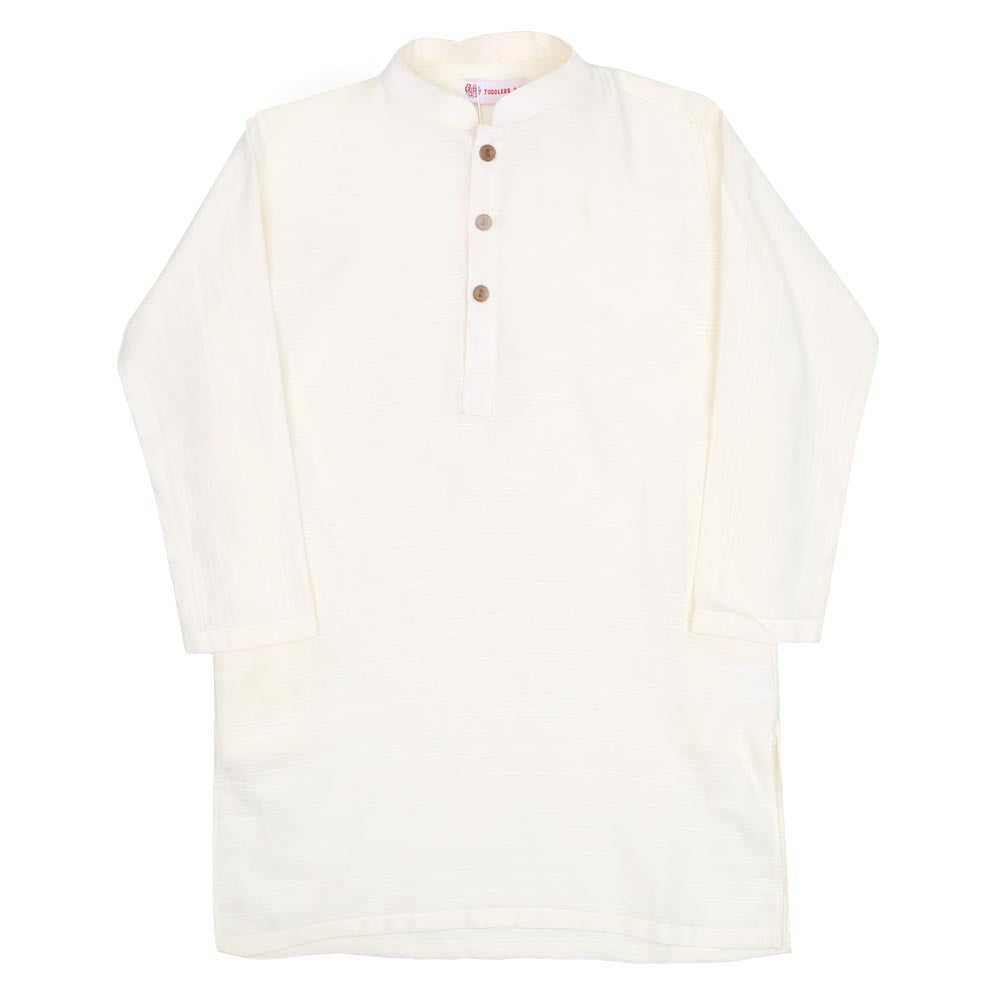 Boys Kurta Slub - OFF-White