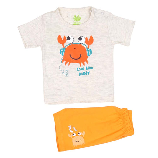 Infant Boys Knitted Suit Snap Snap - Peach