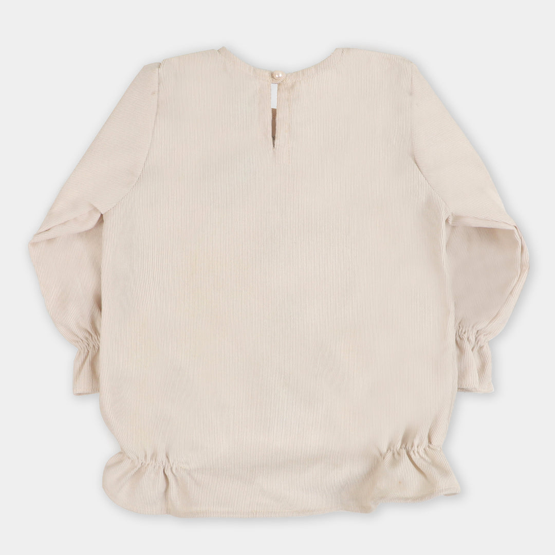 Girls EMB Top Characters - BEIGE
