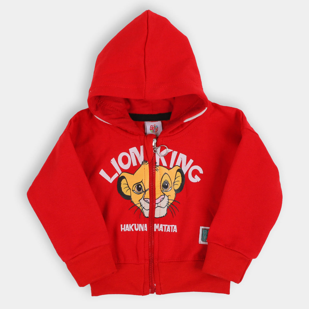 Infant Boys Knitted Hooded Jacket Lion King - Red