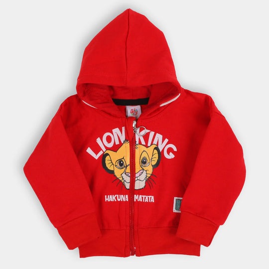 Infant Boys Knitted Hooded Jacket Lion King - Red