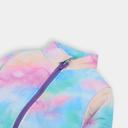 Girls Puffer Jacket Rainbow  - TIE DYE