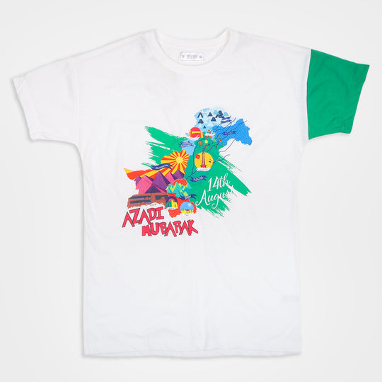 Girls Teens Azadi Mubarak - B.White T-Shirt