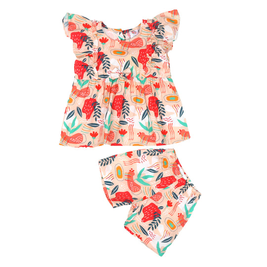 Infant Girls 2pcs Suit P1-Lt.Orange