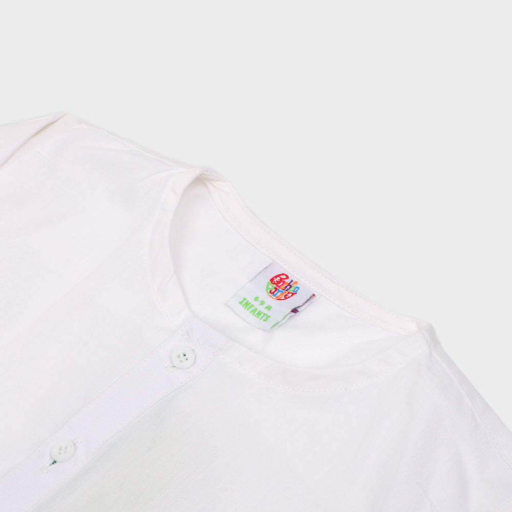 Infants Boys Independence 3 Pcs Azadi Suit – White