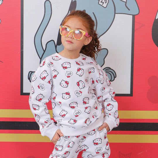 Girls Sweatshirt Character Printed - White