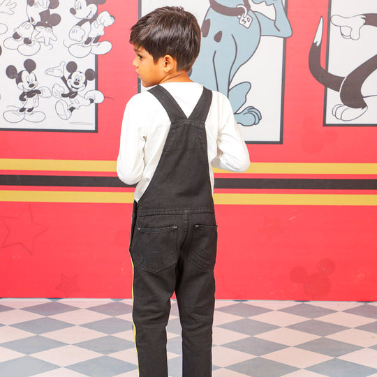 Boys Denim Over All Character- Black
