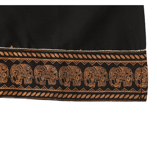 Girls 3Pcs Fancy Screen Print Elephant - Black