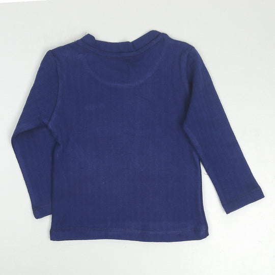 Rib T-Shirt For Infant -Navy Blue