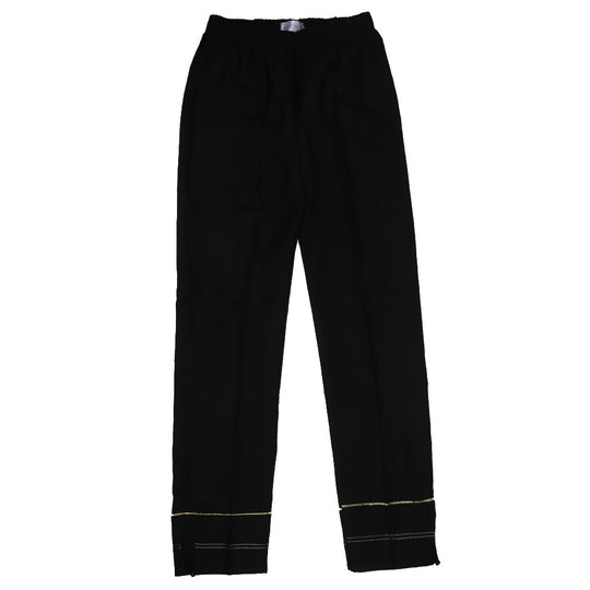 Girls Trouser Pearl Button - BLACK