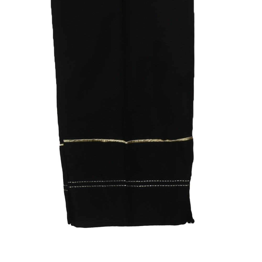 Girls Trouser Pearl Button - BLACK