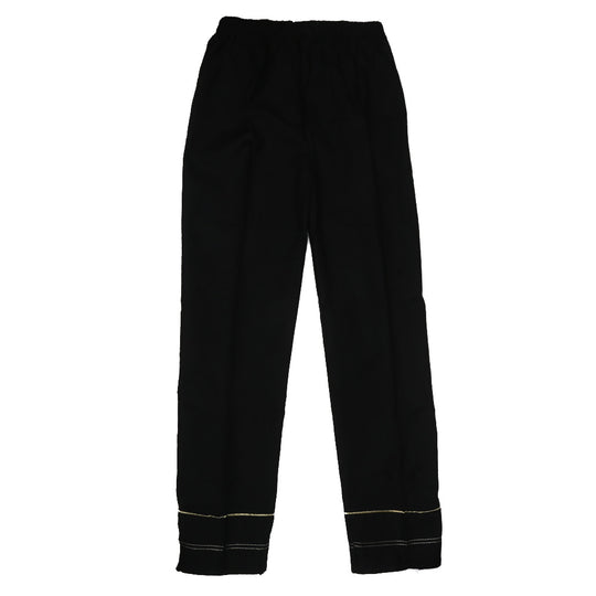 Girls Trouser Pearl Button - BLACK