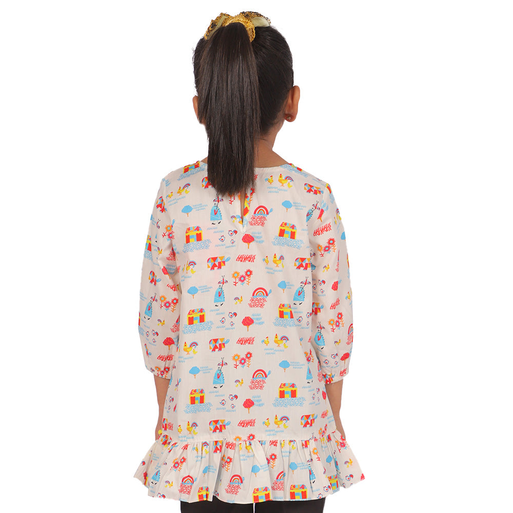 Girls Digital Print Kurti -Multi