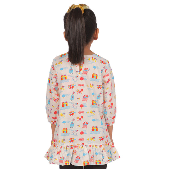 Girls Digital Print Kurti -Multi