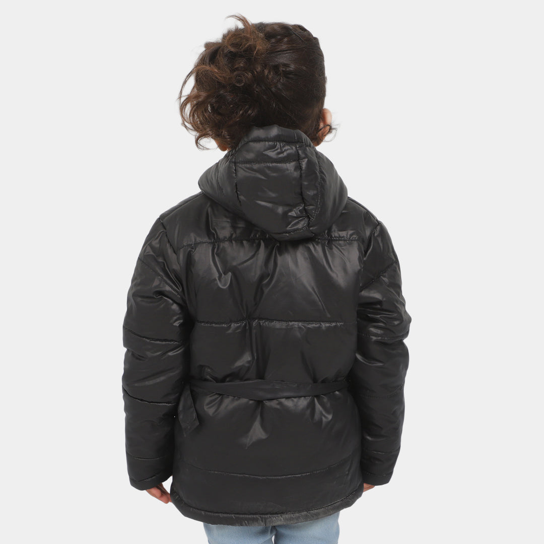 Girls Puffer Jacket Moon Less - BLACK