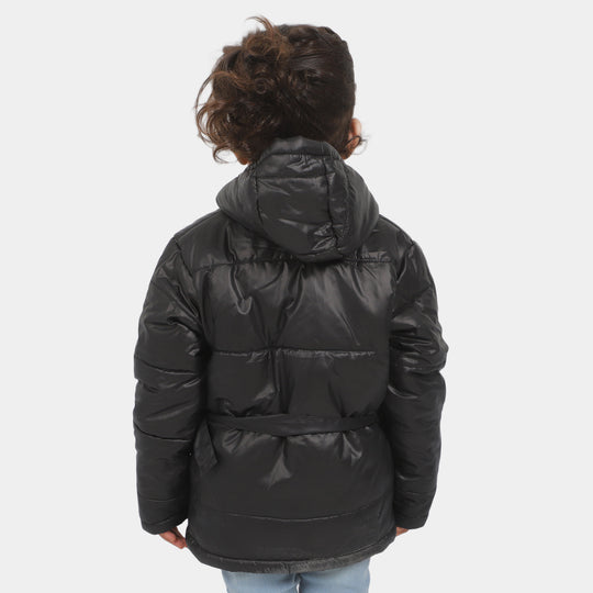 Girls Puffer Jacket Moon Less - BLACK