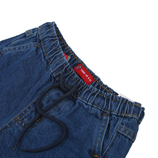 Boys Bermuda Denim Cargo Pkts - Mid Blue