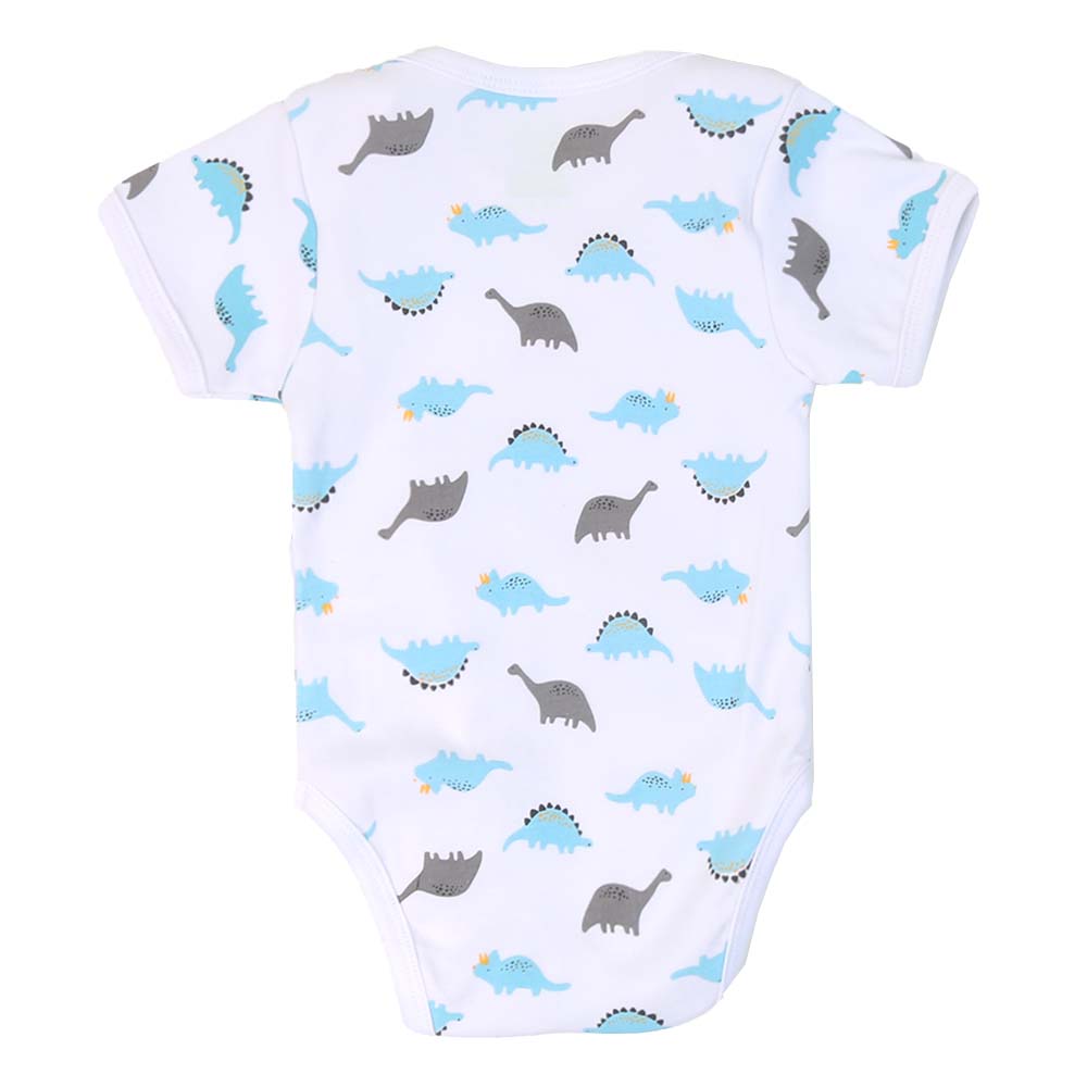 Unisex Romper Dinasour - White