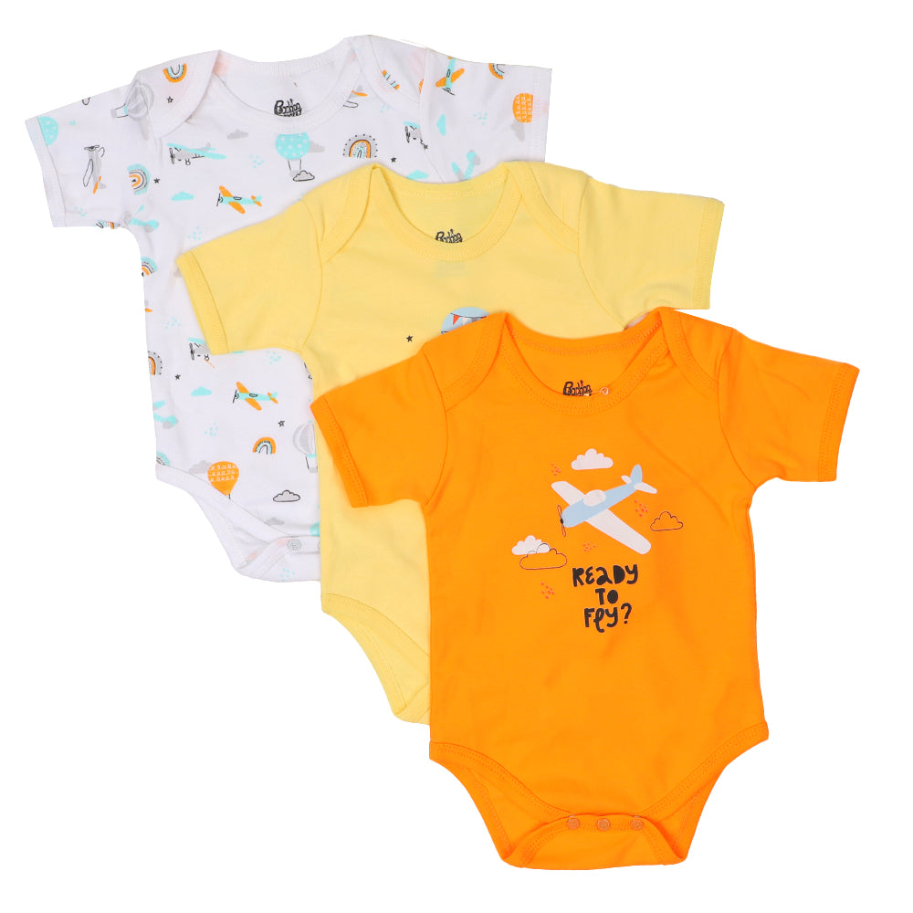 Infant Boys Romper 3 Pc Fly - Mix.