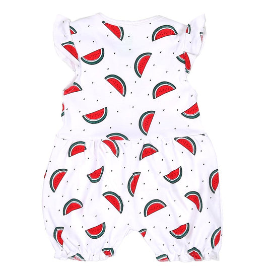 Infant Girls Knitted Rompers Watermelon - White